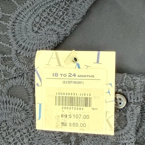 Jamie And Jack 18 JJ Sept Holiday 1 Navy Blue Lace Jumpsuit Size 18 - 24 Months - Picture 7 of 10